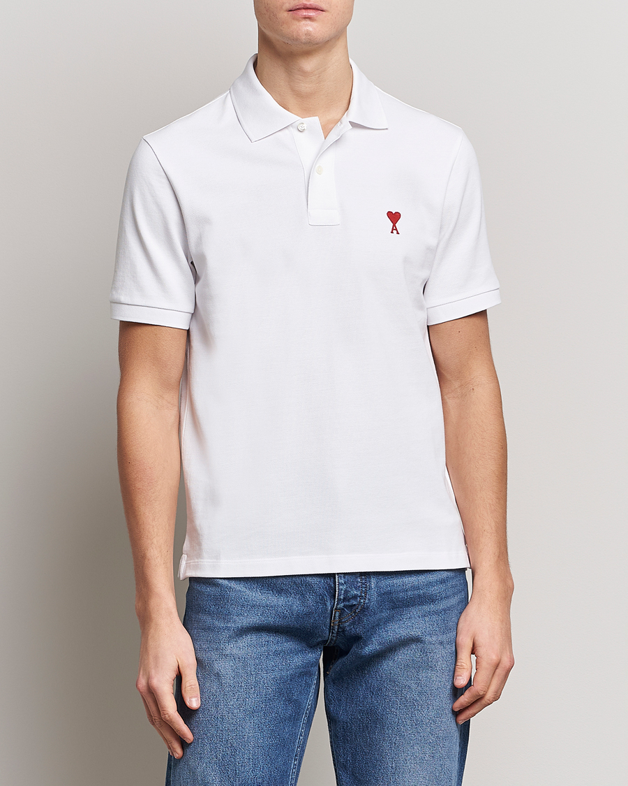 Herren | Poloshirts | AMI | Heart Logo Piquet Polo White