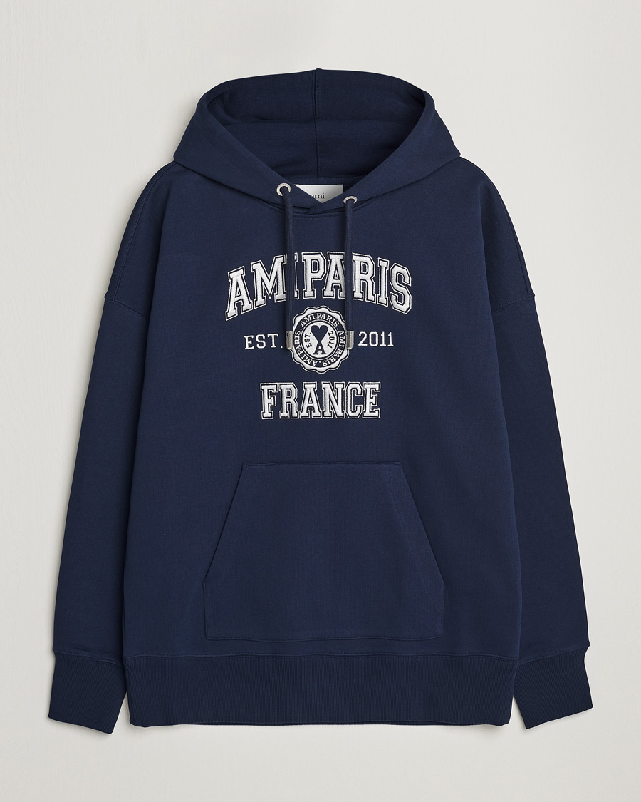 Herren | Pullover | AMI | Paris College Hoodie Navy