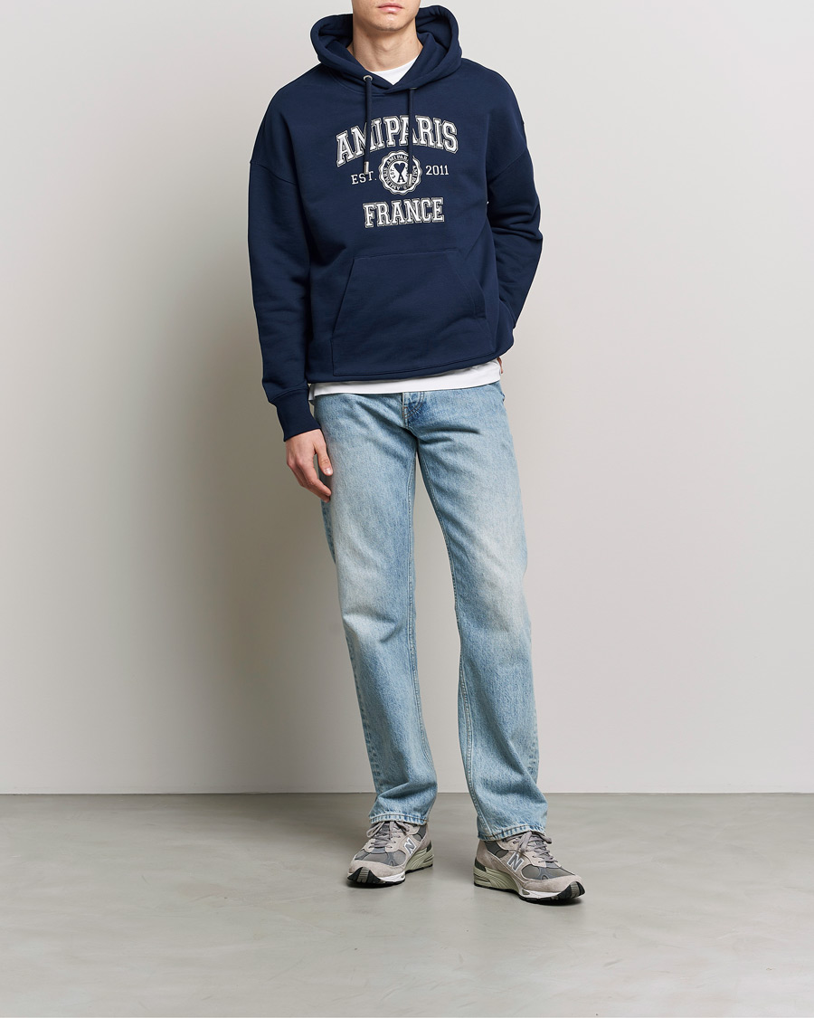 Herren | Pullover | AMI | Paris College Hoodie Navy