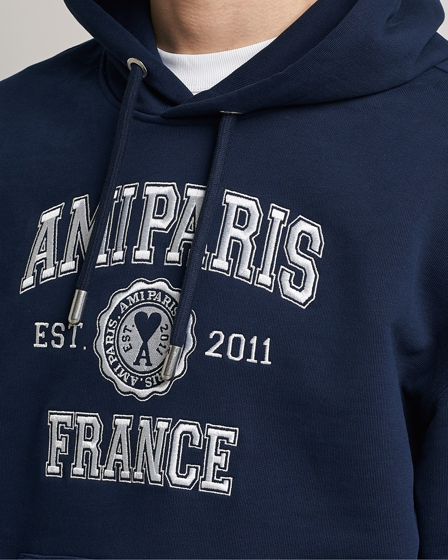 Herren | Pullover | AMI | Paris College Hoodie Navy