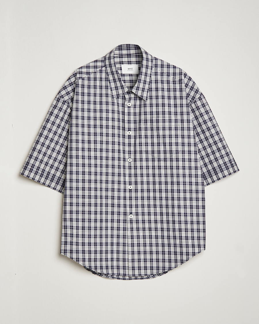 Herren | Hemden | AMI | Boxy Fit Short Sleeve Shirt Navy Check