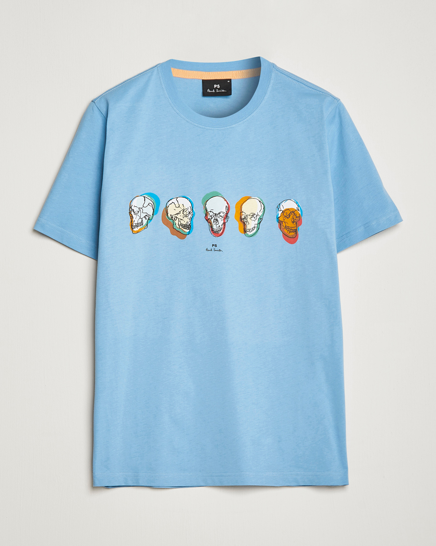 Herren | T-Shirts | PS Paul Smith | Organic Cotton Skull T-Shirt Light Blue