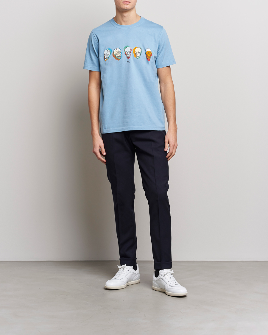 Herren | T-Shirts | PS Paul Smith | Organic Cotton Skull T-Shirt Light Blue