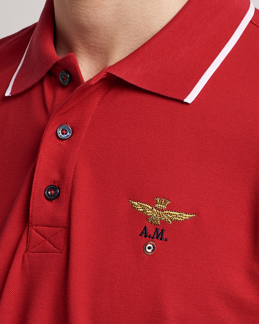 Herren | Poloshirts | Aeronautica Militare | Garment Dyed Cotton Polo Red