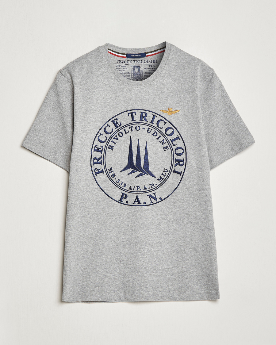 Herren | T-Shirts | Aeronautica Militare | Tricolor T-Shirt Melange Grey