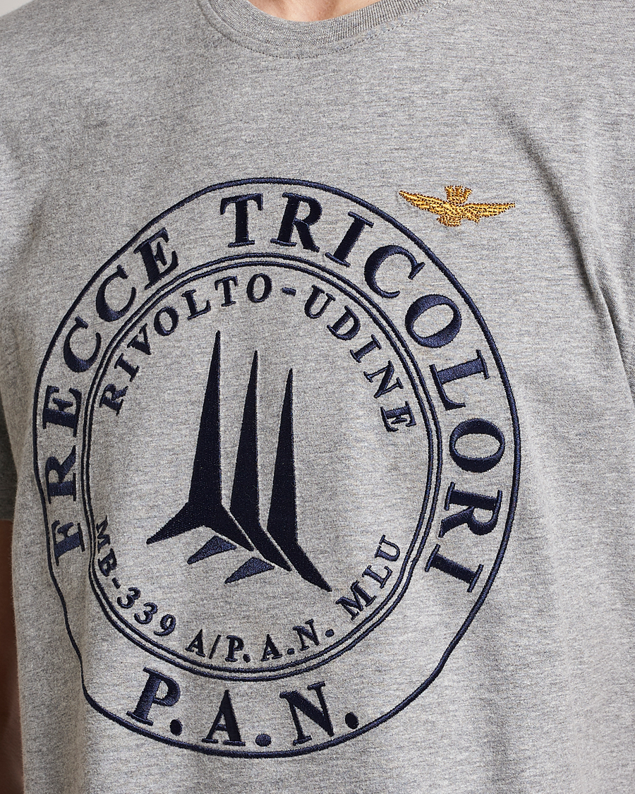 Herren | T-Shirts | Aeronautica Militare | Tricolor T-Shirt Melange Grey