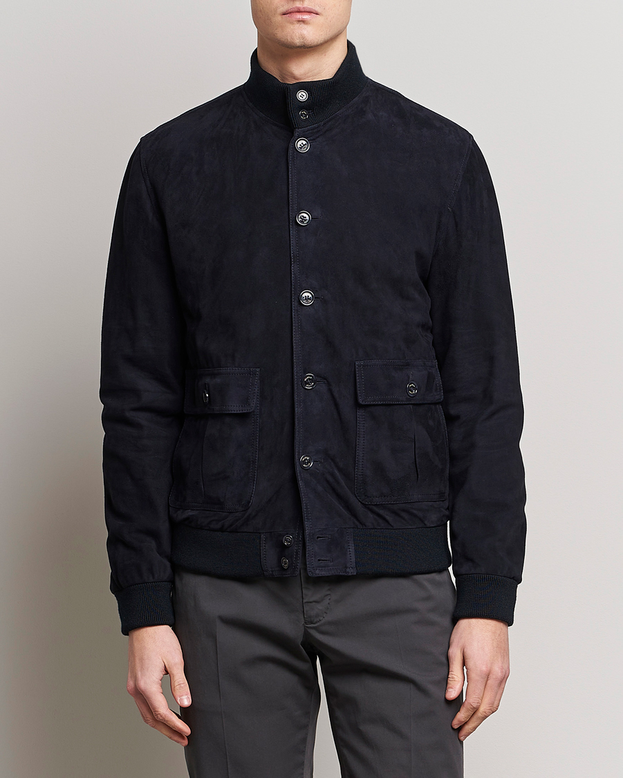 Herren | Jacken | Valstar | Valstarino Suede Jacket Navy