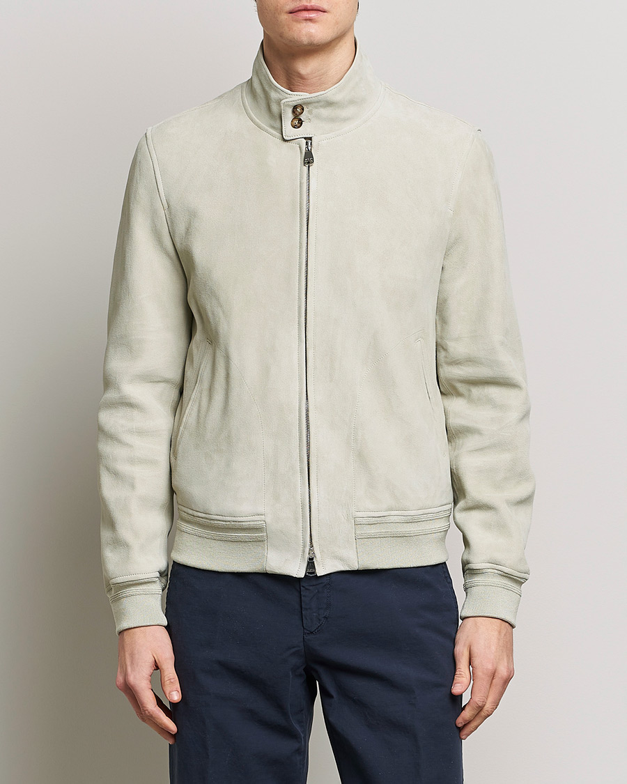 Herren | Jacken | Valstar | Suede Zip Blouson Silver Grey
