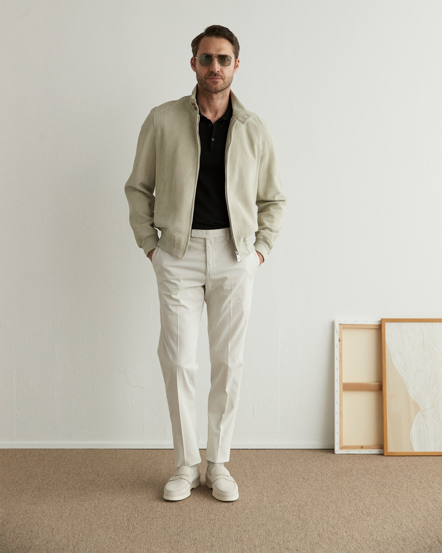 Herren | Jacken | Valstar | Suede Zip Blouson Silver Grey