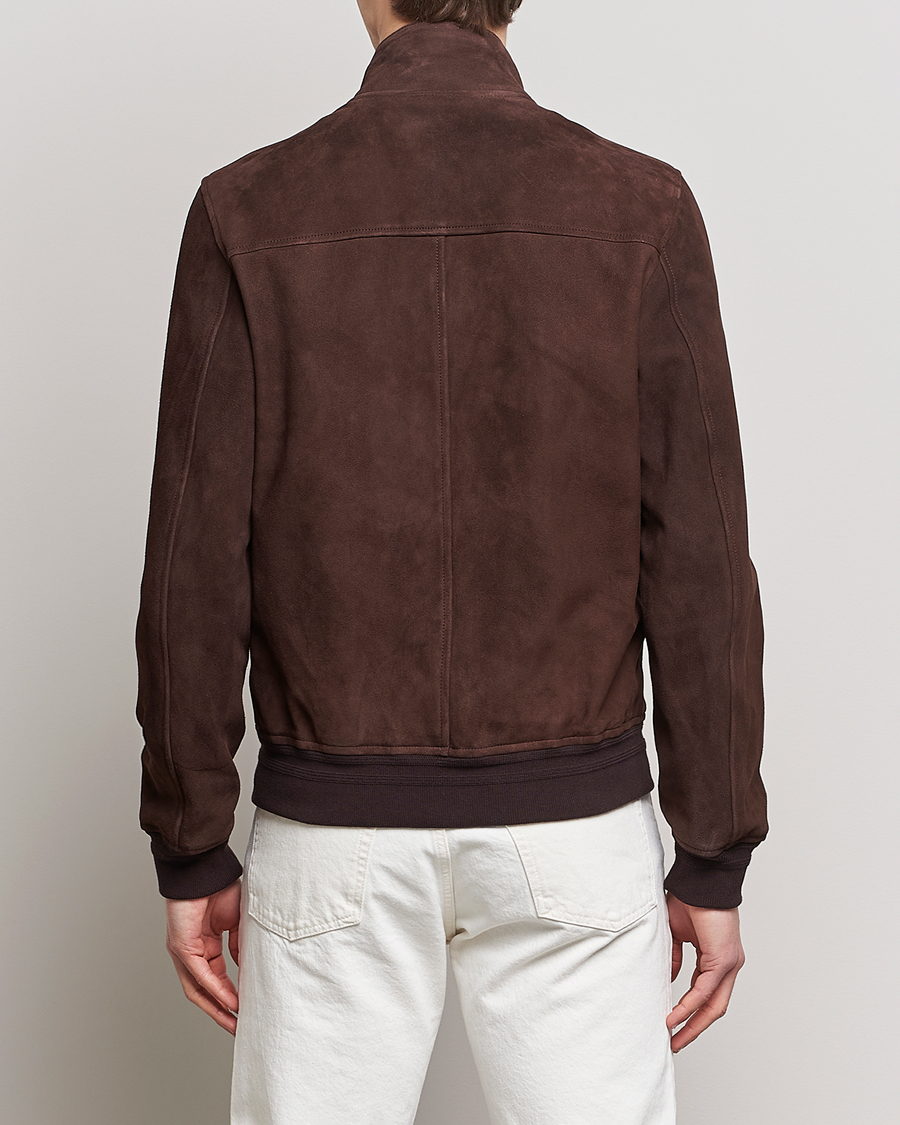 Herren | Jacken | Valstar | Suede Zip Blouson Dark Brown
