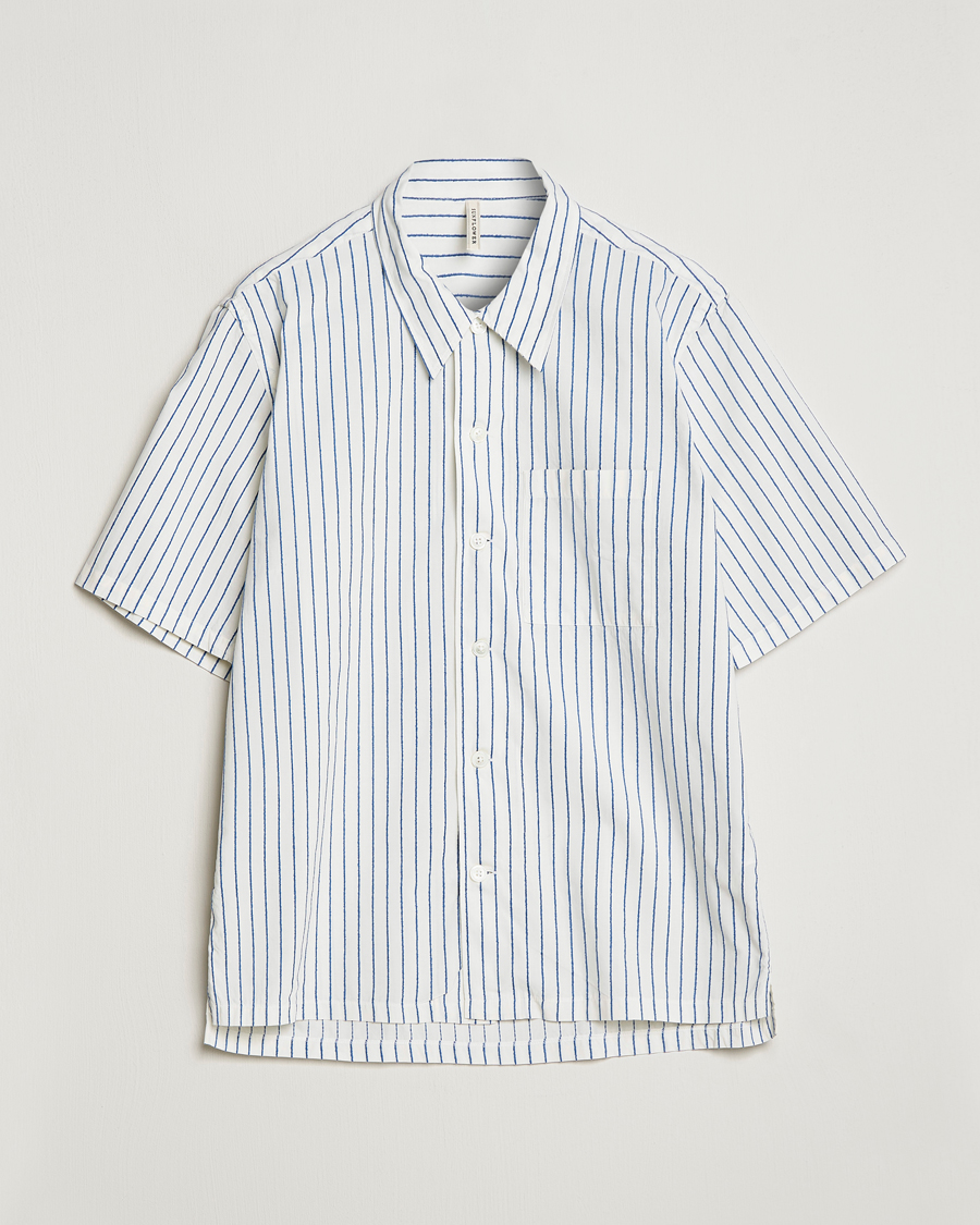 Herren | Hemden | Sunflower | Spacey Striped Camp Shirt Blue/White