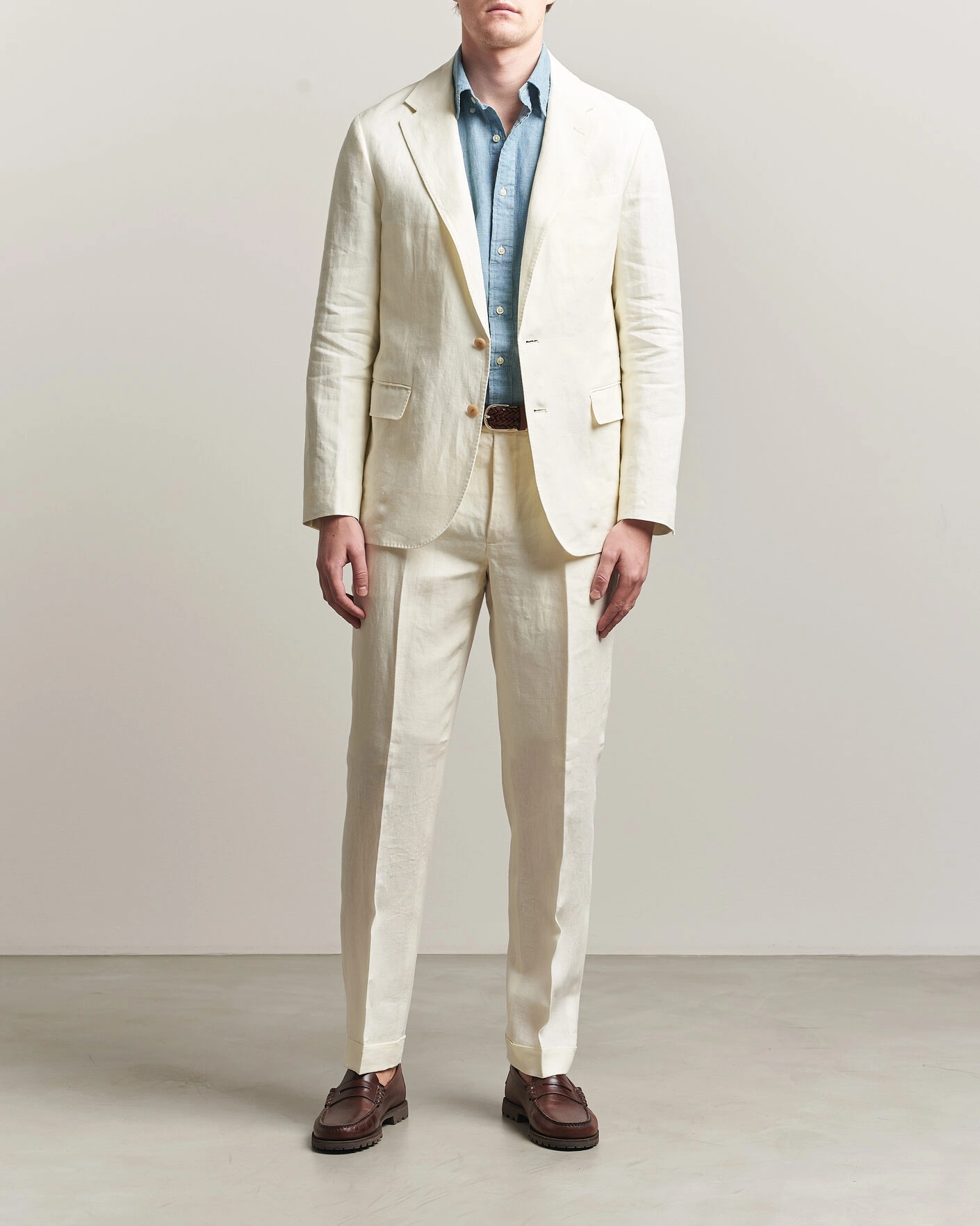 Herren | Hosen | Polo Ralph Lauren | Linen Pleated Trousers Cream
