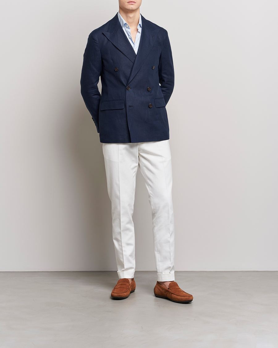 Herren | Sakkos | Polo Ralph Lauren | Linen Double Breasted Sportcoat Dark Navy