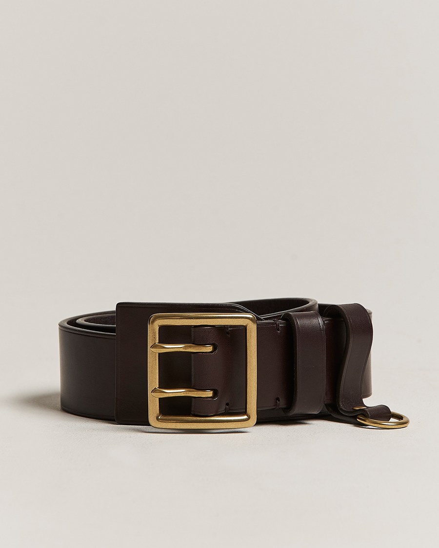 Herren | Ralph Lauren Purple Label Vachetta Leather Belt Dark Brown | Ralph Lauren Purple Label | Vachetta Leather Belt Dark Brown