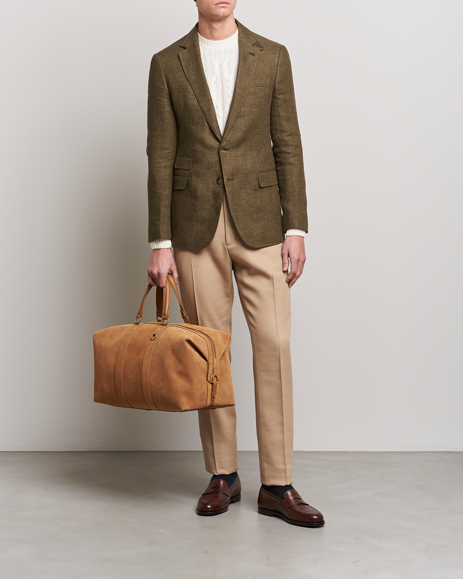 Herren | Ralph Lauren Purple Label Large Suede Duffelbag Fawn | Ralph Lauren Purple Label | Large Suede Duffelbag Fawn
