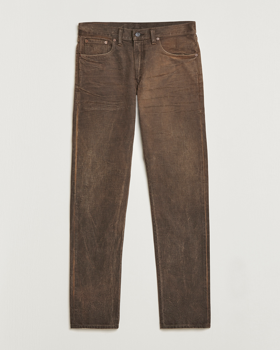 Herren | Jeans | RRL | Slim Fit 5-Pocket Denim Distressed Brown Wash