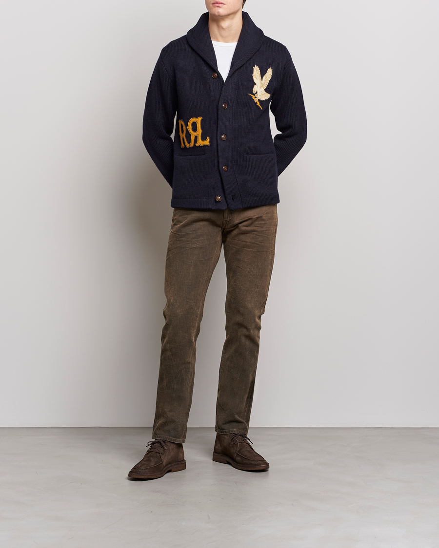 Herren | Jeans | RRL | Slim Fit 5-Pocket Denim Distressed Brown Wash