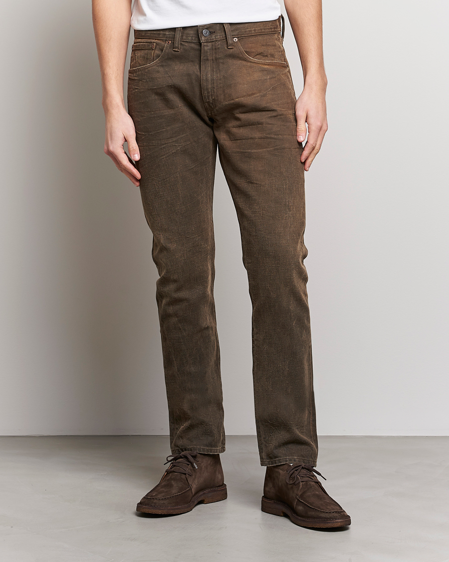 Herren | Jeans | RRL | Slim Fit 5-Pocket Denim Distressed Brown Wash
