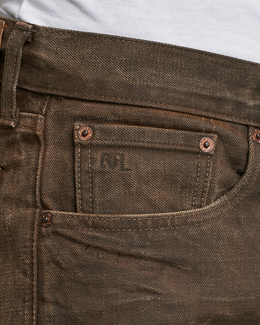 Herren | Jeans | RRL | Slim Fit 5-Pocket Denim Distressed Brown Wash
