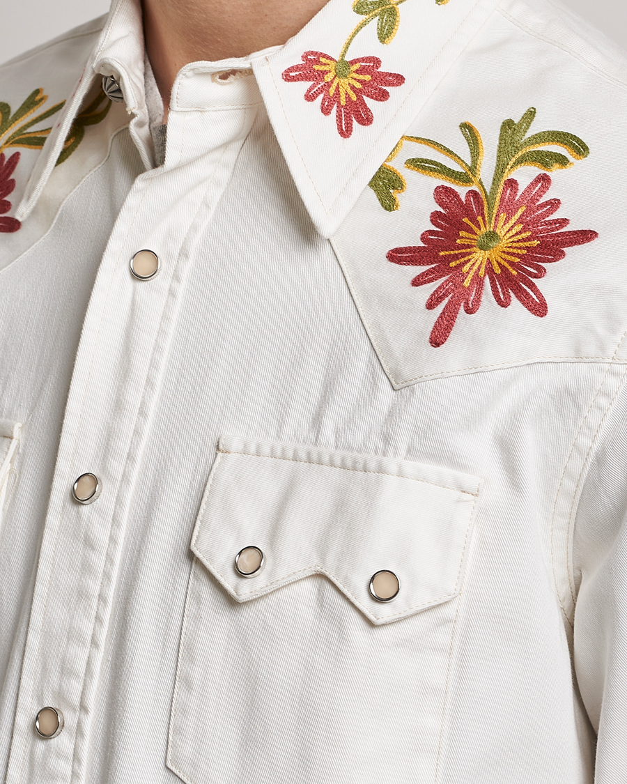 Herren | Hemden | RRL | Sawtooth Western Embroidered Shirt White Wash
