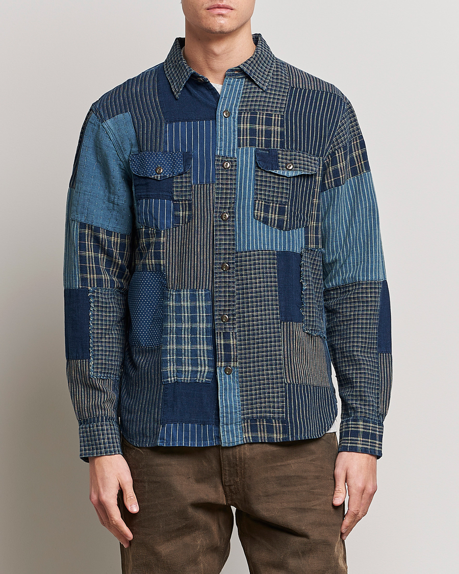 Herren | Hemden | RRL | Sweet Orr Overshirt Indigo Patchwork