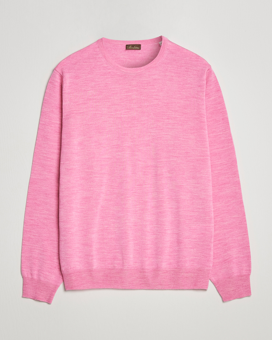 Herren | Pullover | Stenströms | Merino Crew Neck Pink