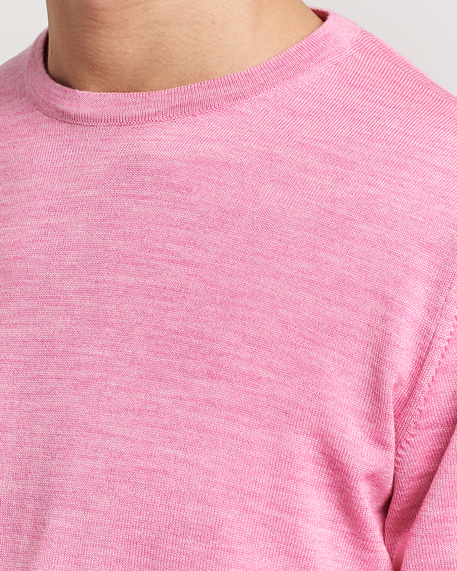 Herren | Pullover | Stenströms | Merino Crew Neck Pink