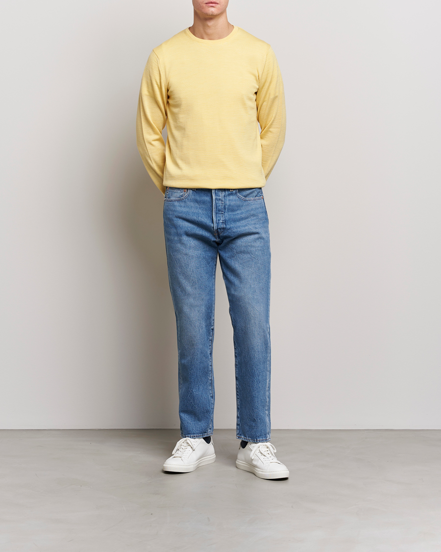 Herren | Pullover | Stenströms | Merino Crew Neck Yellow