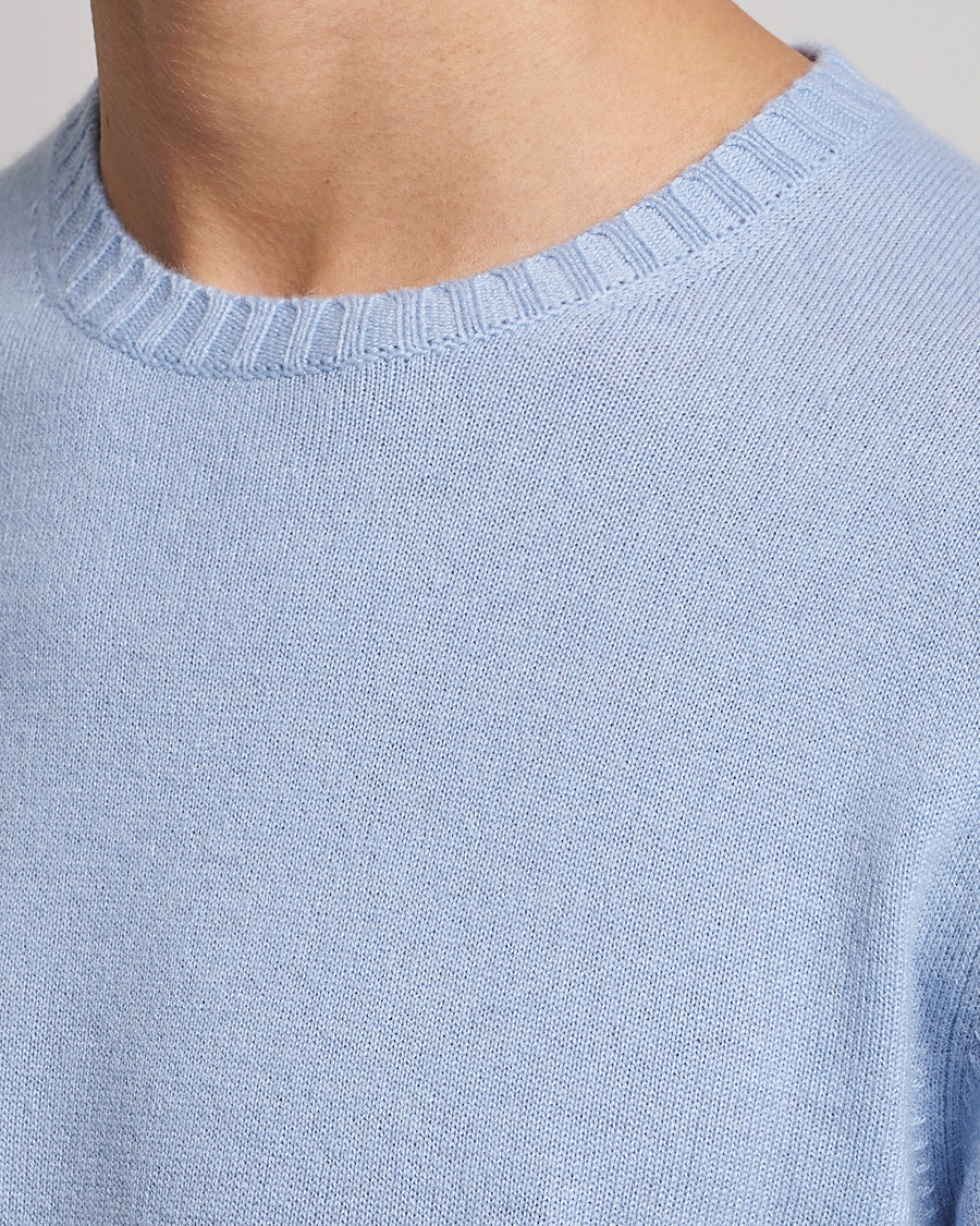 Herren | Pullover | Stenströms | Cashmere Crew Neck Light Blue