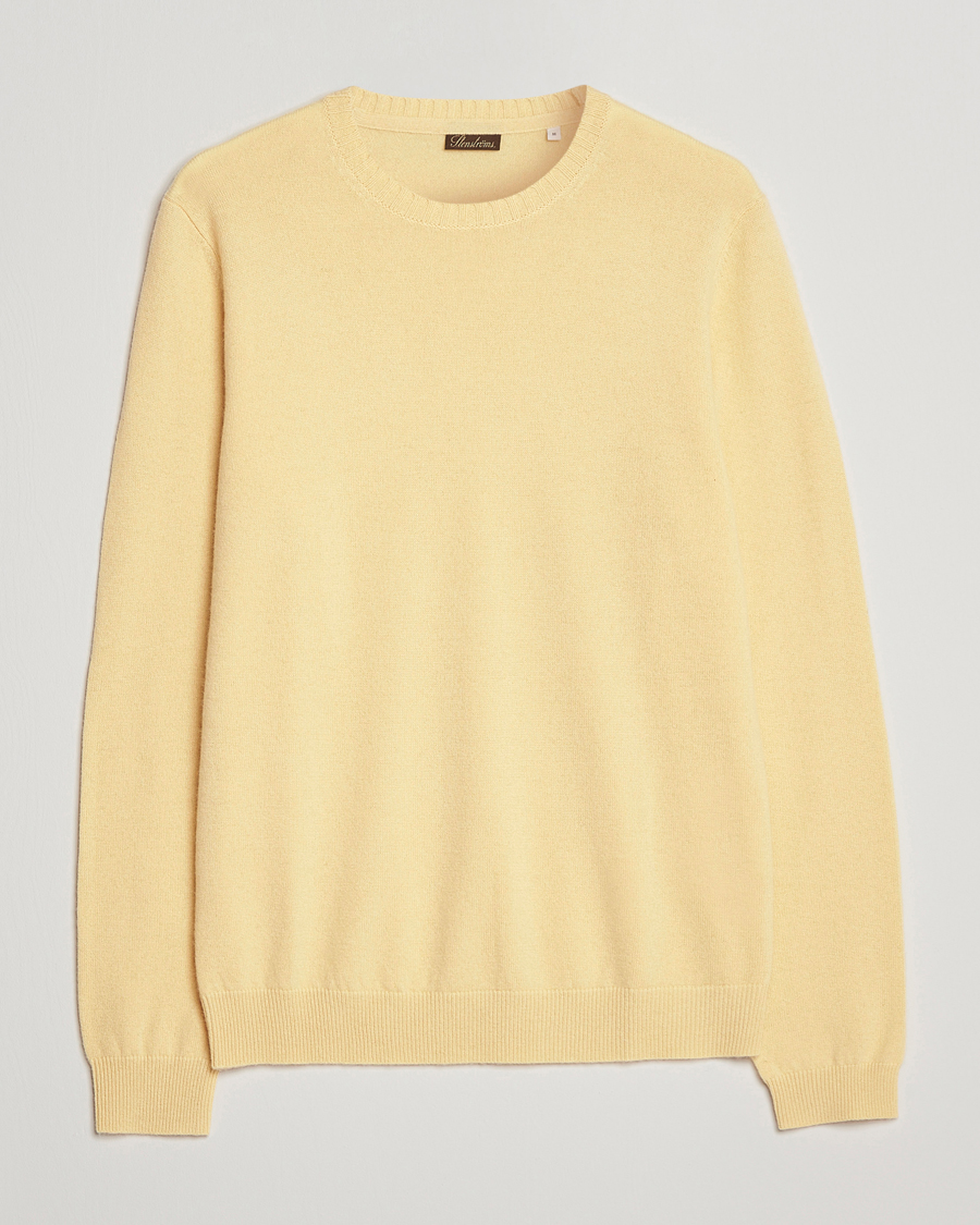 Herren | Pullover | Stenströms | Cashmere Crew Neck Yellow