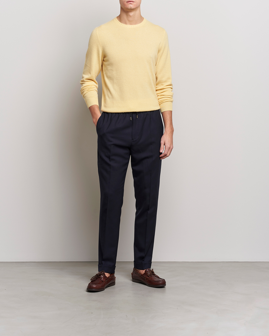 Herren | Pullover | Stenströms | Cashmere Crew Neck Yellow