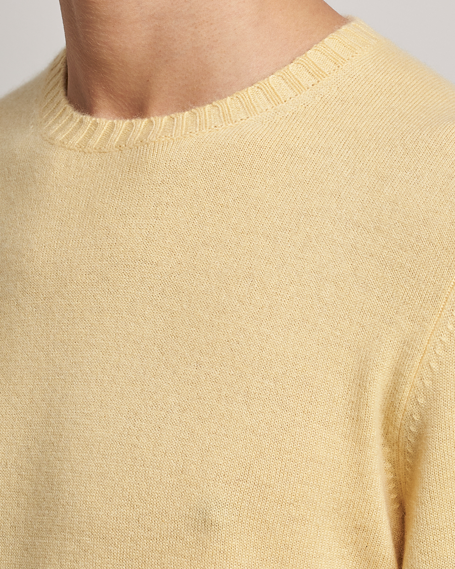 Herren | Pullover | Stenströms | Cashmere Crew Neck Yellow