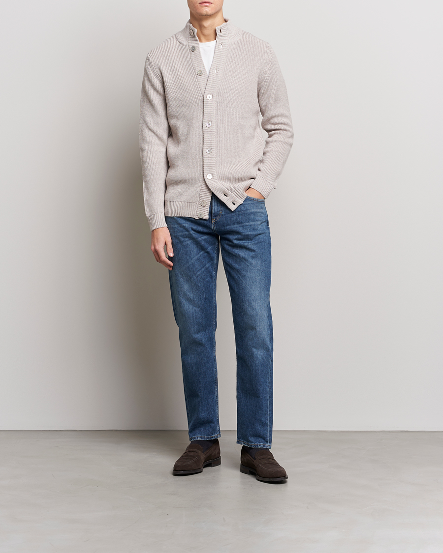 Herren | Pullover | Stenströms | Heavy Merino Cardigan Beige