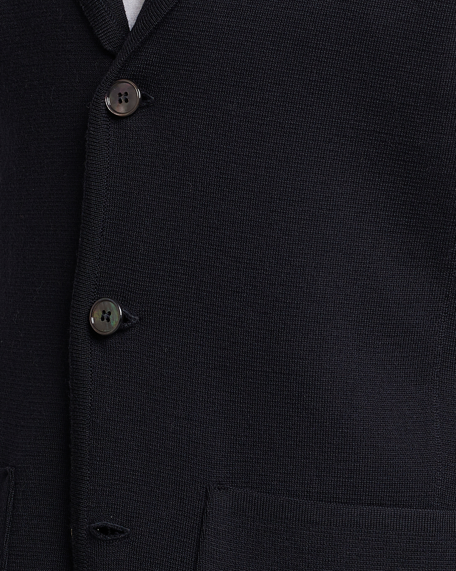 Herren | Sakkos | Stenströms | Milano Knitted Merino Blazer Navy