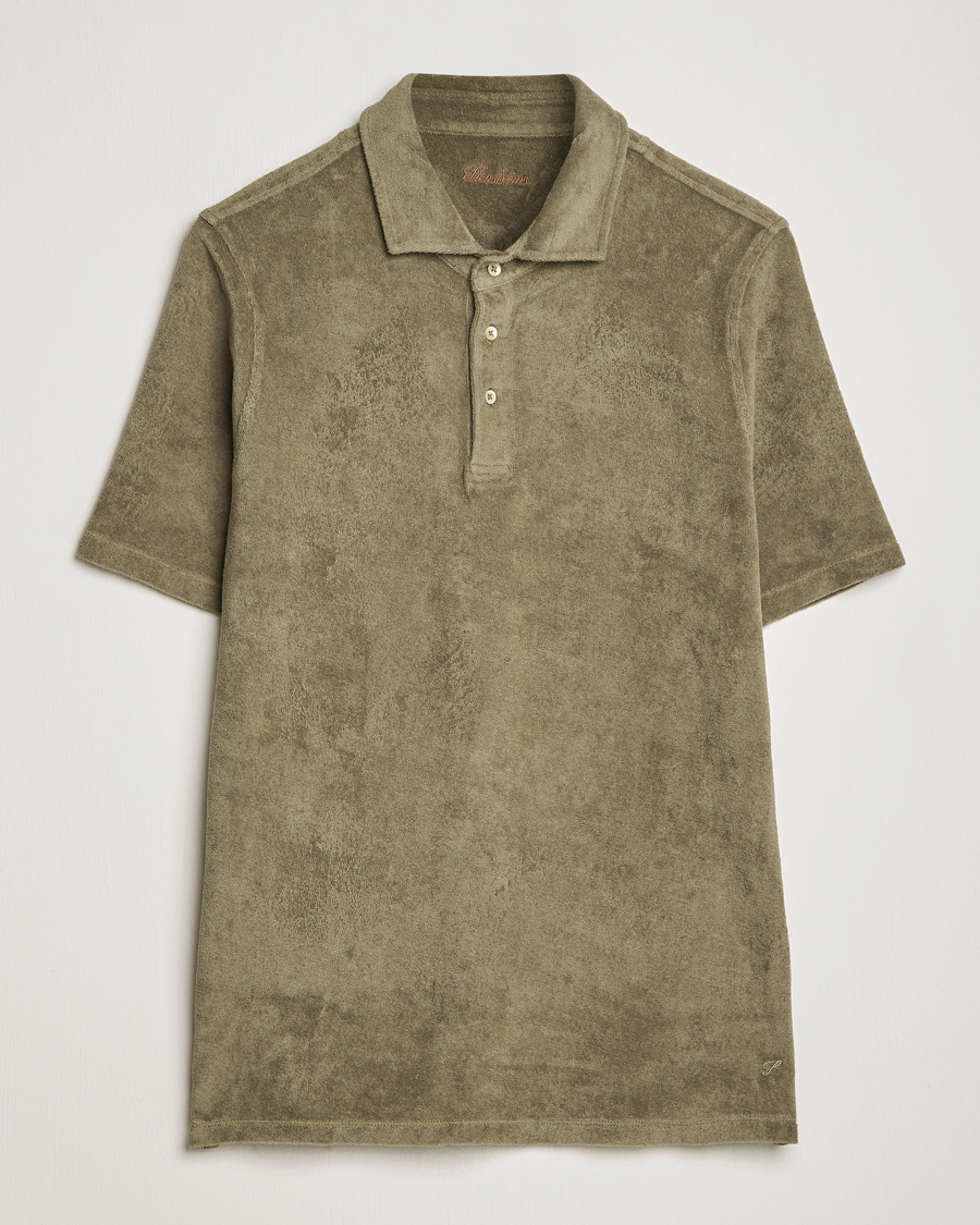 Herren | Poloshirts | Stenströms | Terry Cotton Poloshirt Olive