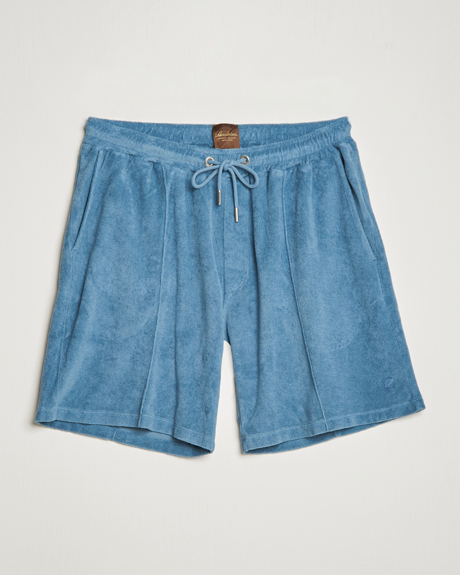 Herren | Shorts | Stenströms | Terry Cotton Shorts Petrol Blue