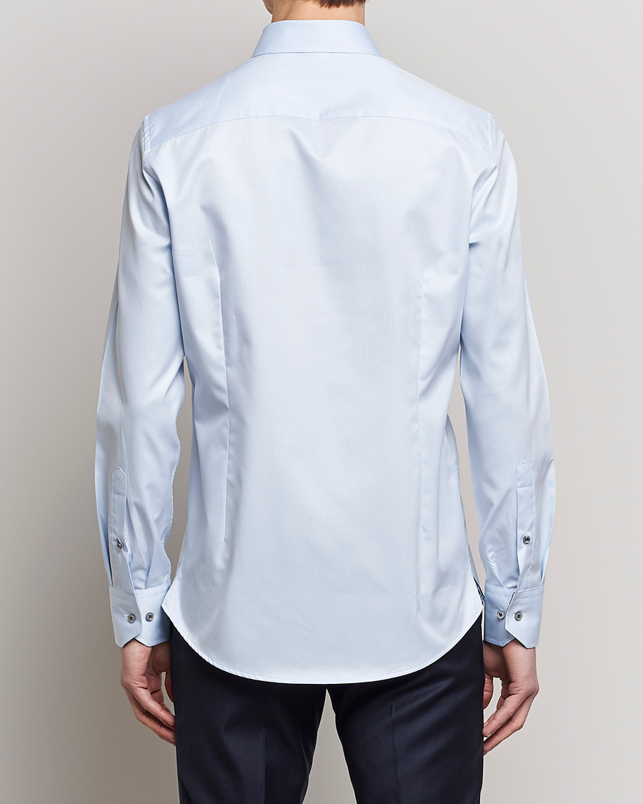 Herren | Hemden | Stenströms | Slimline Cut Away Contrast Shirt Blue