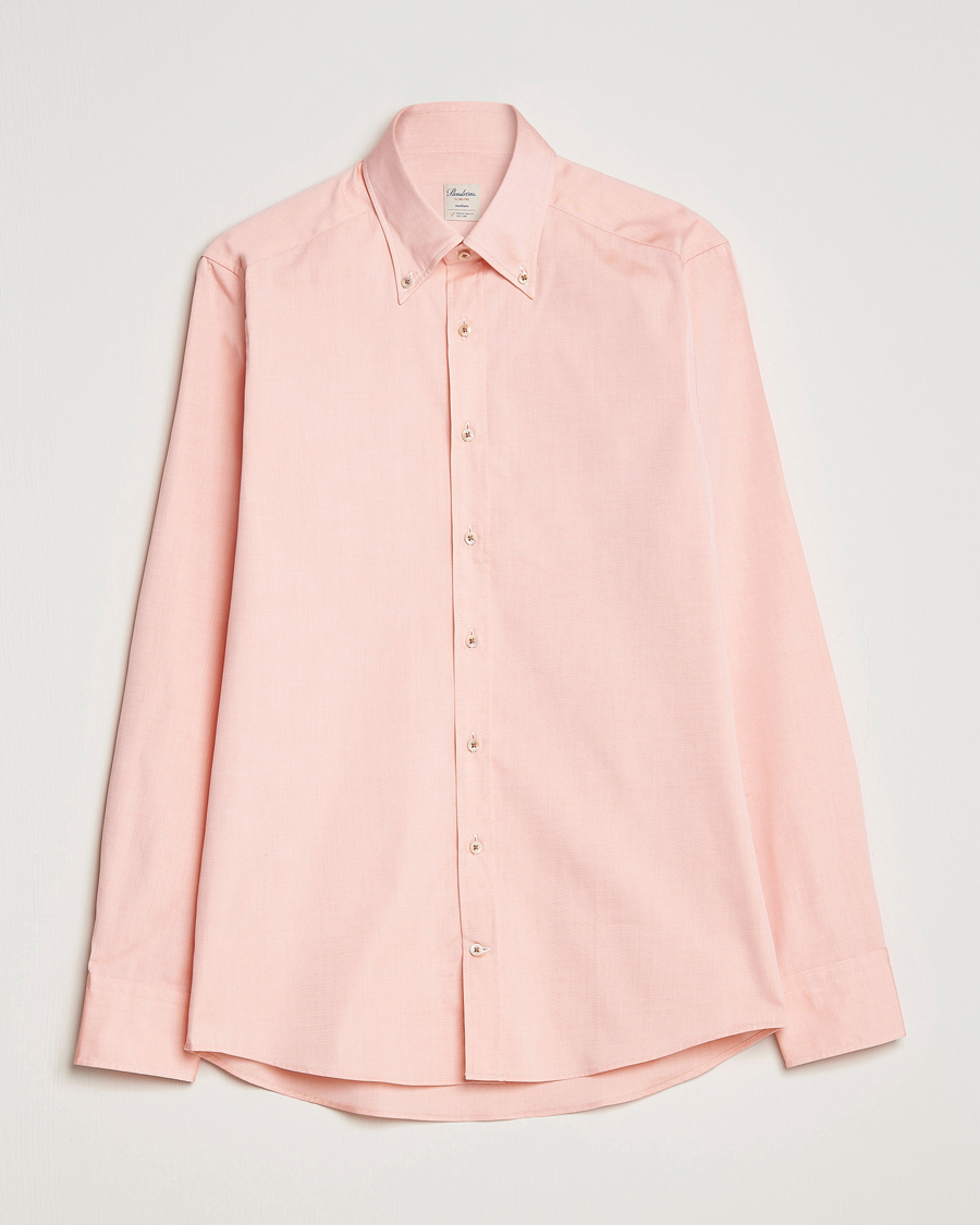 Herren | Hemden | Stenströms | Slimline Button Down Pinpoint Oxford Shirt Orange