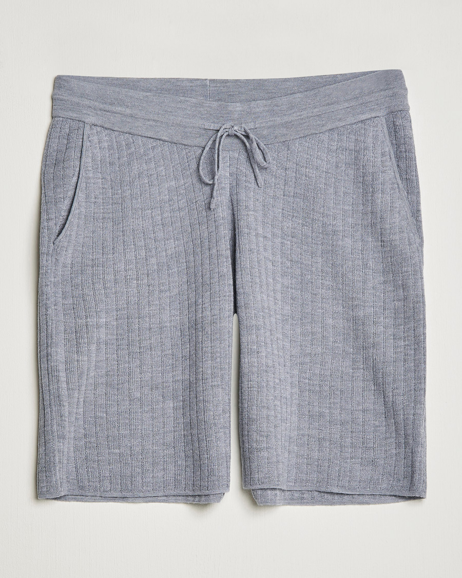 Herren | Shorts | Stenströms | Merino/Lyocell Ribbed Shorts Grey