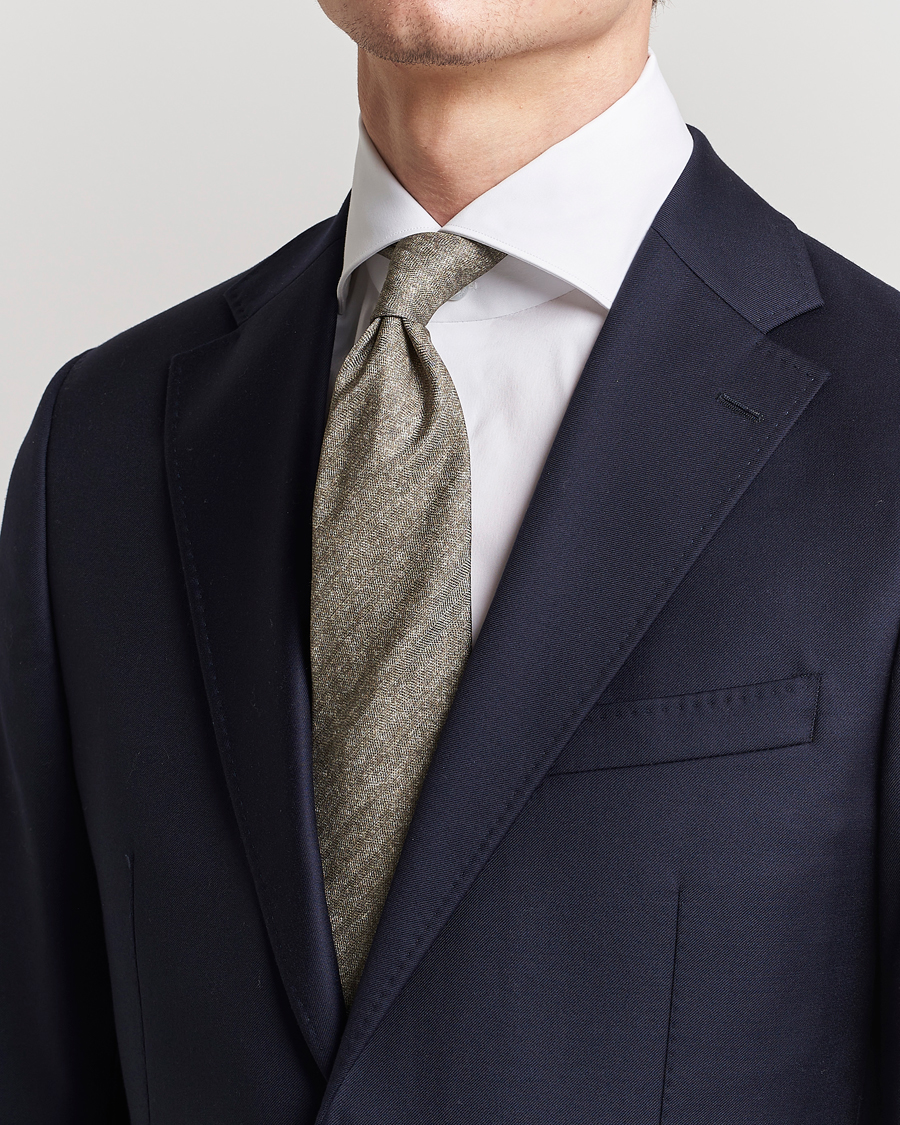 Herren | Stenströms Silk/Linen Tie Light Brown | Stenströms | Silk/Linen Tie Light Brown