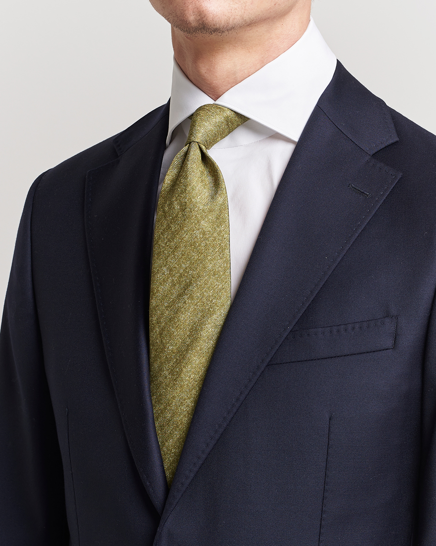 Herren | Stenströms Silk/Linen Tie Green | Stenströms | Silk/Linen Tie Green