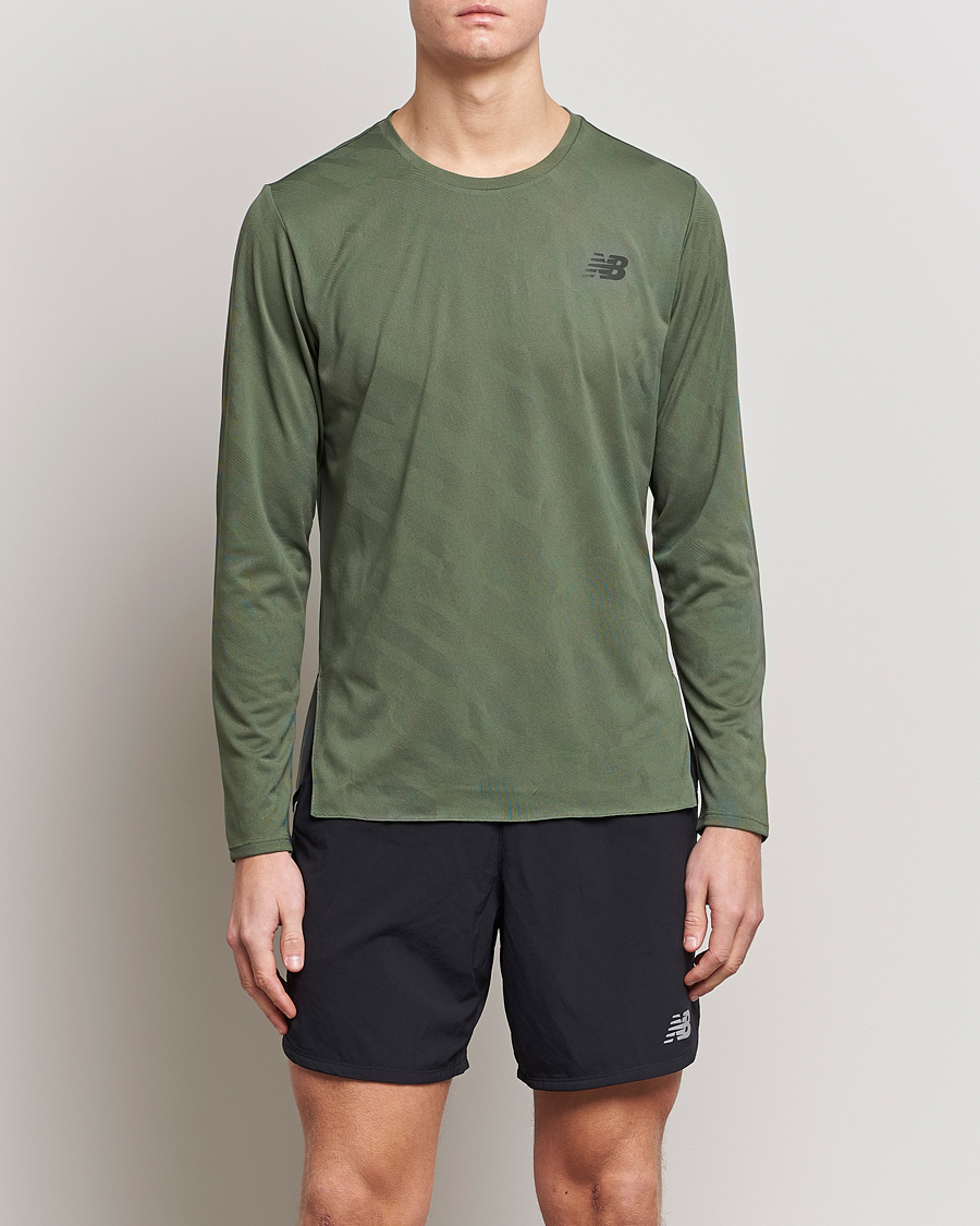 Herren | T-Shirts | New Balance Running | Q Speed Jacquard Long Sleeve T-Shirt Olive