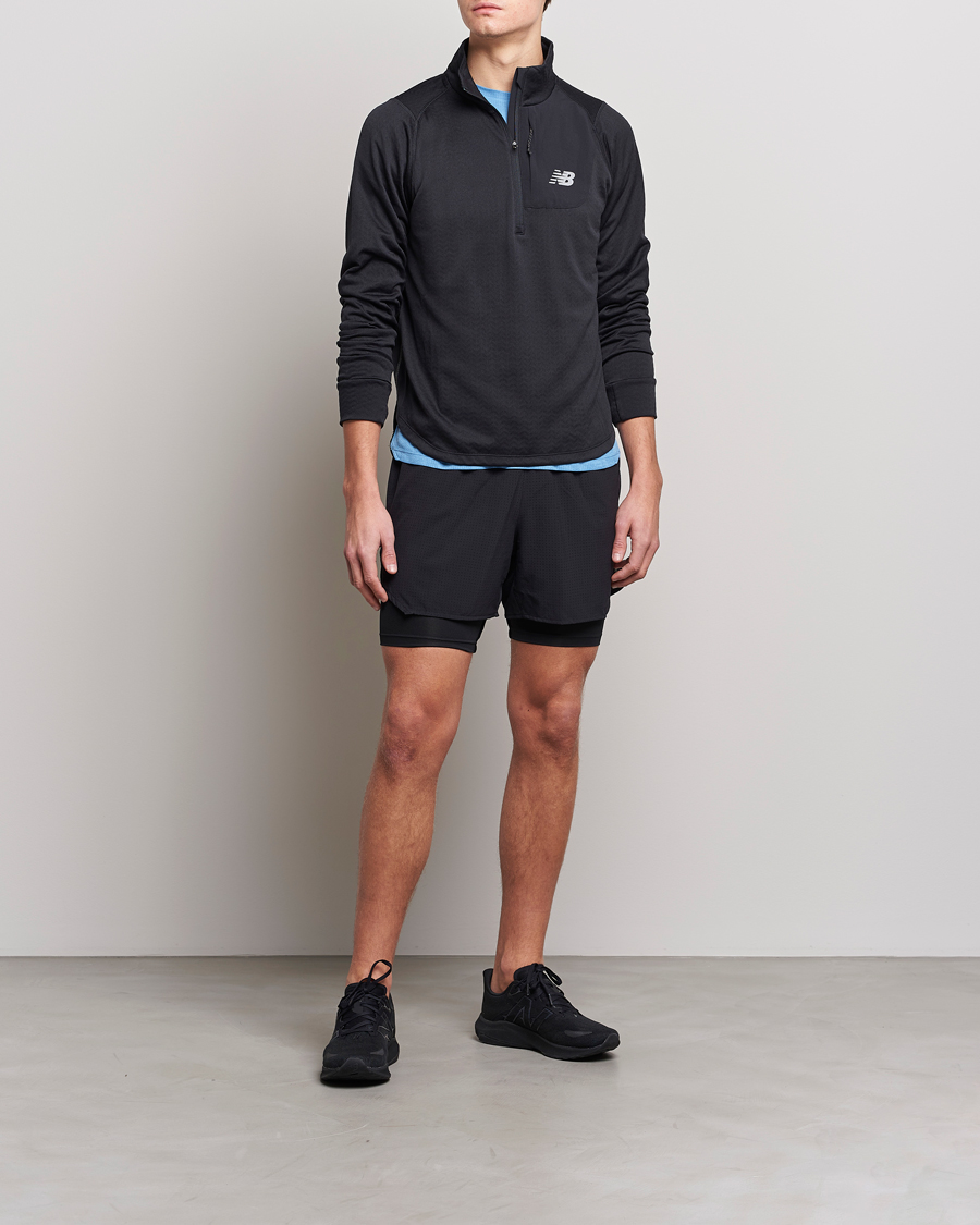 Herren | Pullover | New Balance Running | NB Heat Grid Half Zip Black