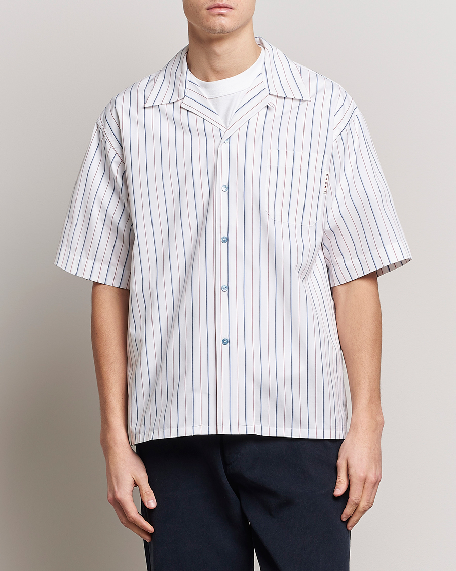 Herren | Hemden | Marni | Striped Bowling Shirt Lily White