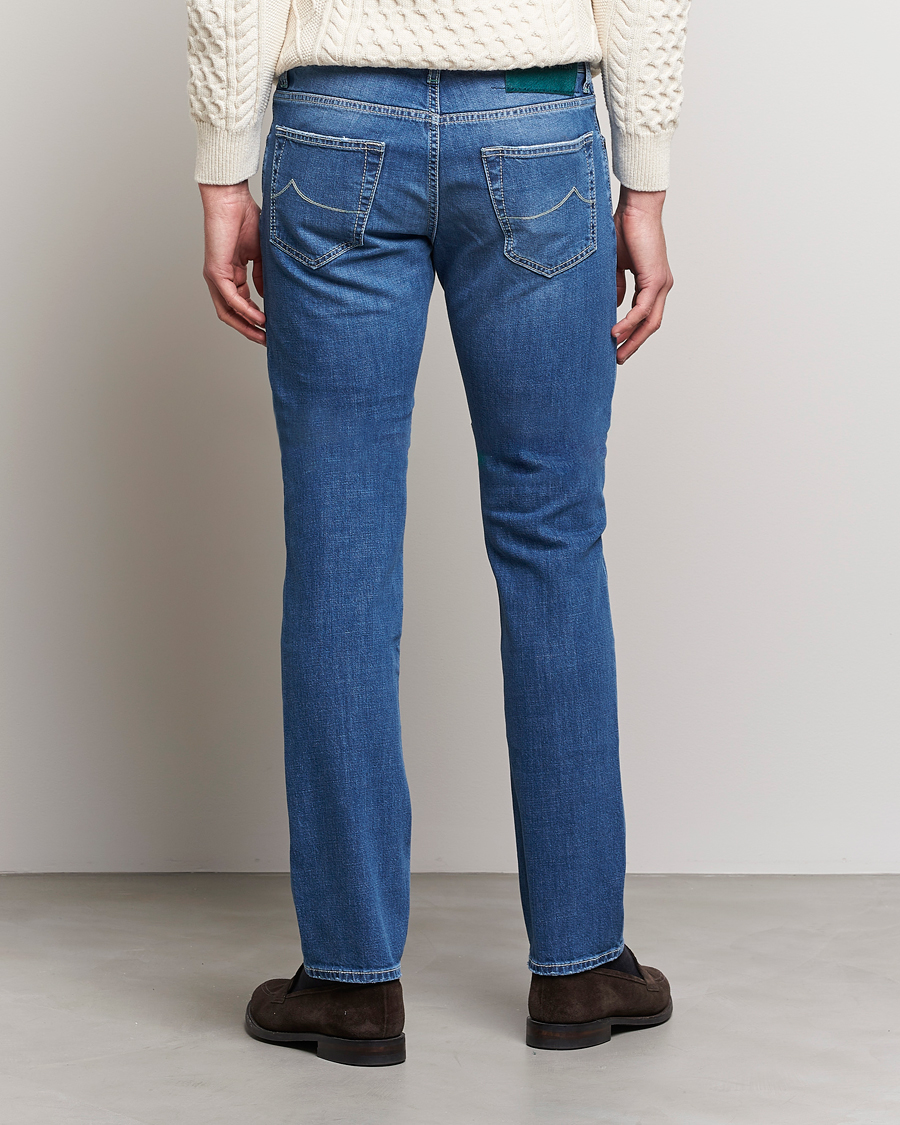 Herren | Jeans | Jacob Cohën | Nick Slim Fit Stretch Jeans Mid Light Blue