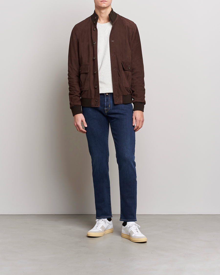 Herren | Jeans | Jacob Cohën | Nick Slim Fit Stretch Jeans Dark Blue