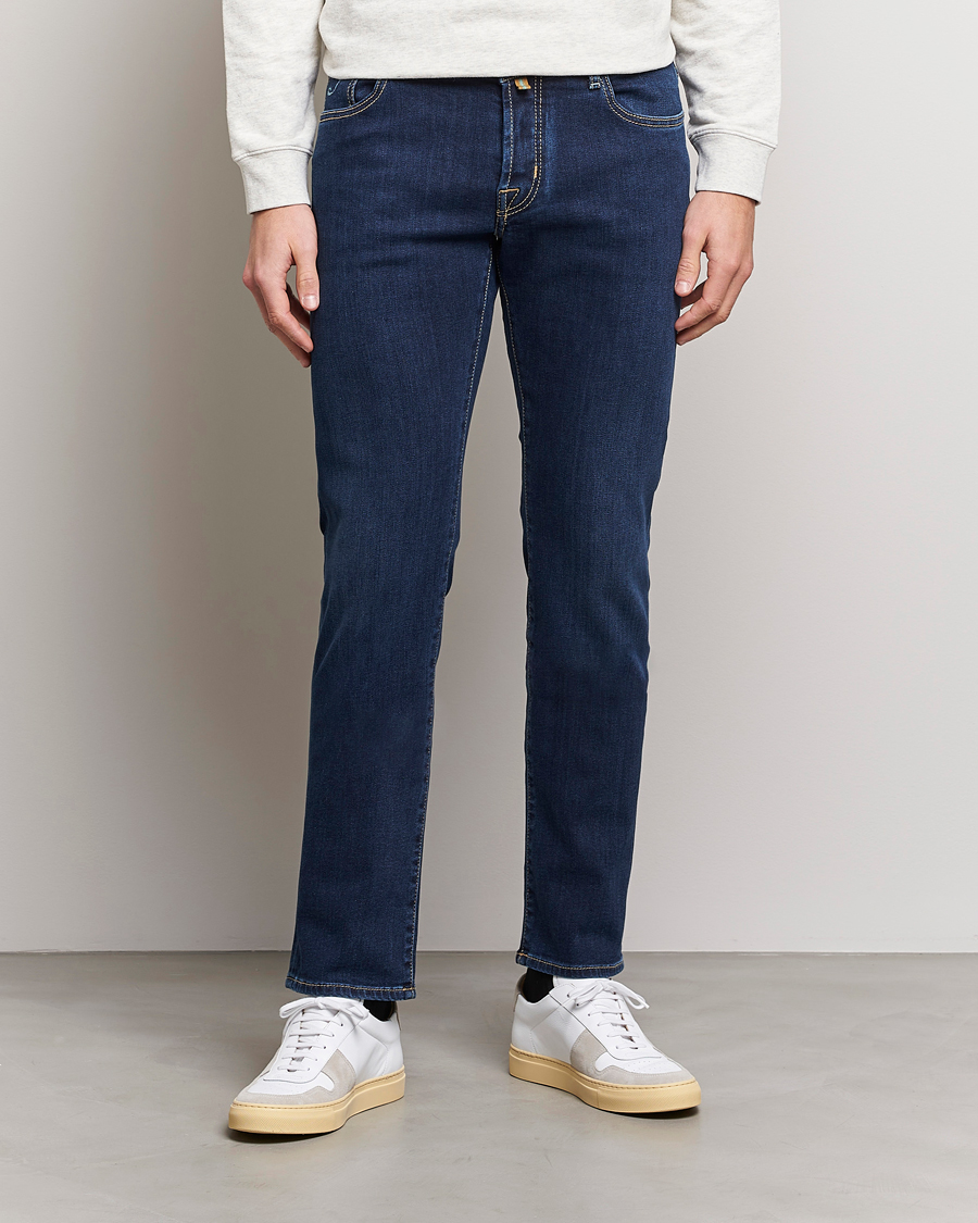 Herren | Jeans | Jacob Cohën | Nick Slim Fit Stretch Jeans Dark Blue