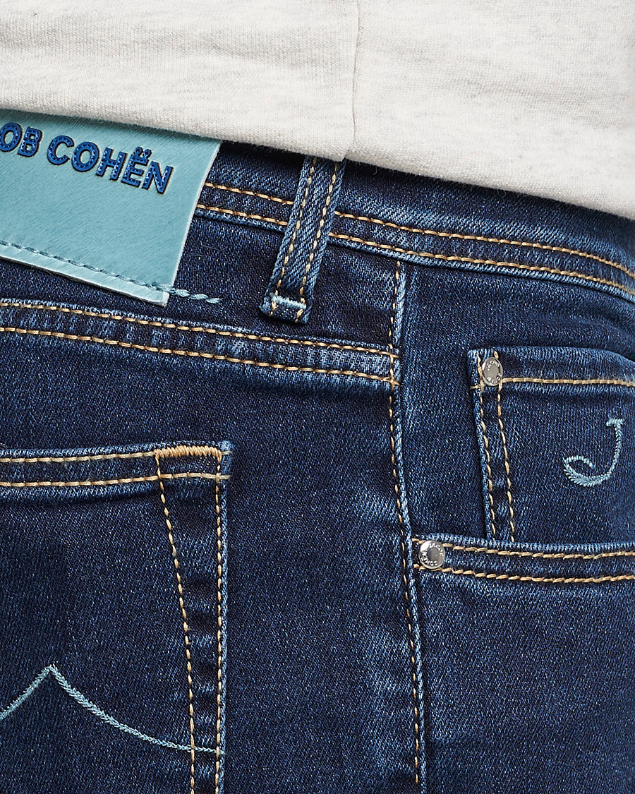 Herren | Jeans | Jacob Cohën | Nick Slim Fit Stretch Jeans Dark Blue