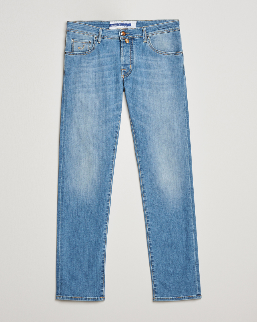 Herren | Jeans | Jacob Cohën | Nick Slim Fit Stretch Jeans Light Blue
