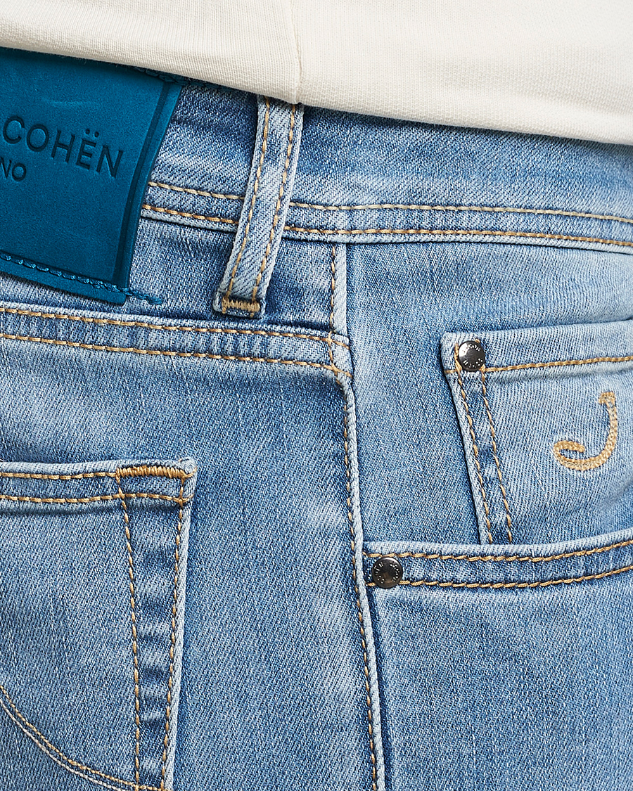 Herren | Jeans | Jacob Cohën | Nick Slim Fit Stretch Jeans Light Blue